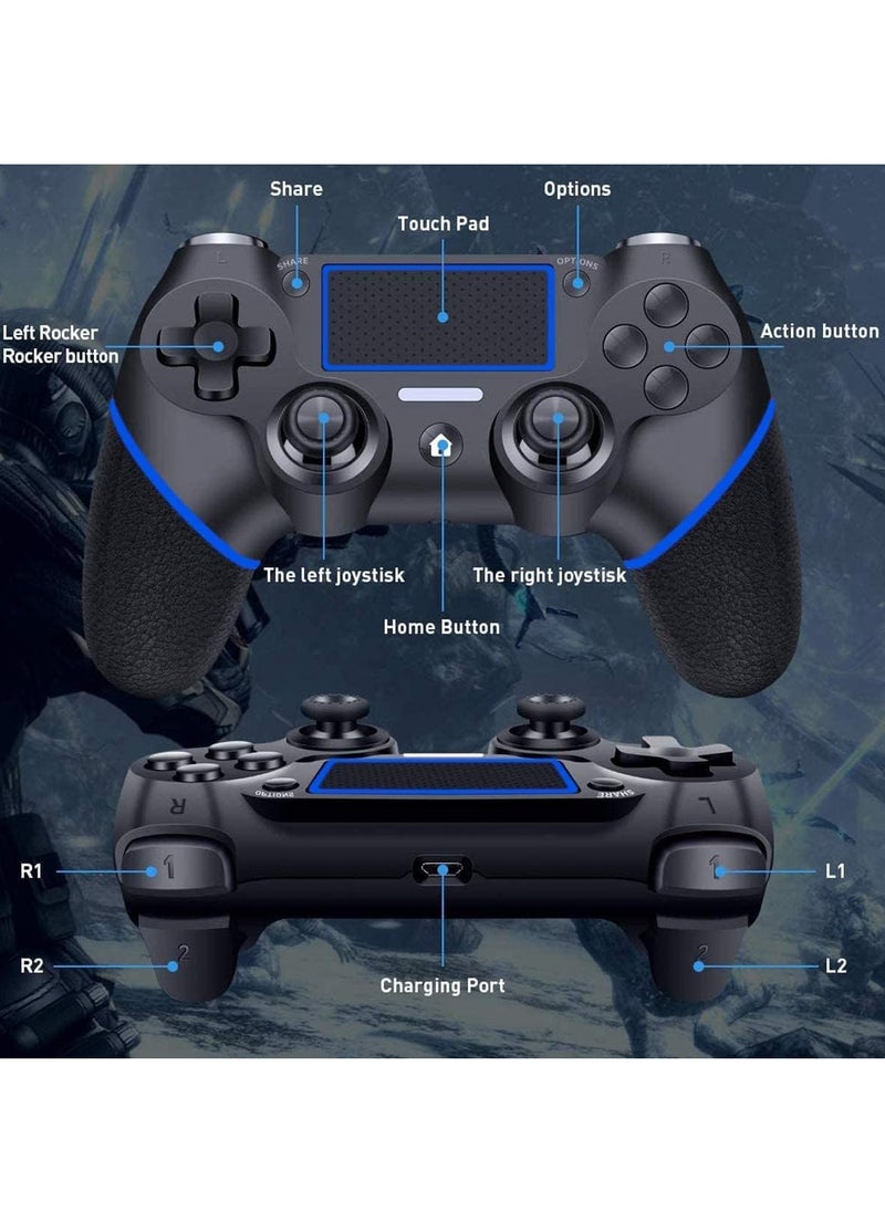 Generic - Wireless Gamepad with Motion Feedback,Wireless Controller For PlayStation 4——Blue,Audio, Mini LED Indicator, USB Rechargeable, Anti-Slip Grip - Image 1