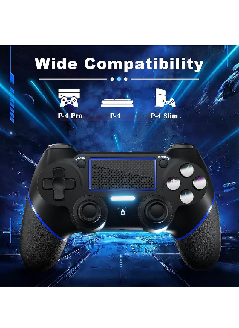 Generic Wireless Gamepad with Motion Feedback,Wireless Controller For PlayStation 4——Blue,Audio, Mini LED Indicator, USB Rechargeable, Anti-Slip Grip  - Image 2