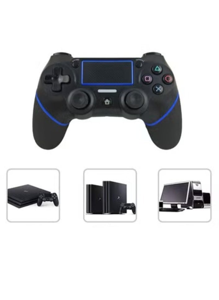 Generic Wireless Gamepad with Motion Feedback,Wireless Controller For PlayStation 4——Blue,Audio, Mini LED Indicator, USB Rechargeable, Anti-Slip Grip  - Image 1