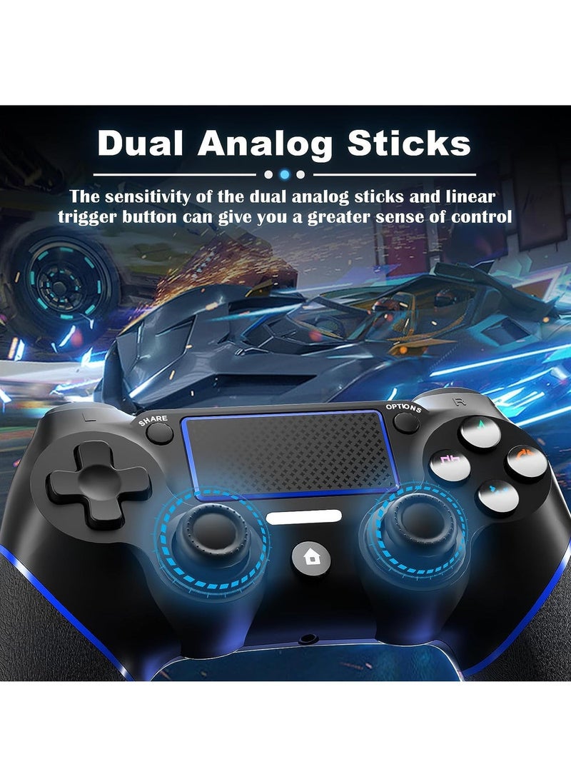 Wireless Gamepad with Motion Feedback,Wireless Controller For PlayStation 4——Blue,Audio, Mini LED Indicator, USB Rechargeable, Anti-Slip Grip - Image 4