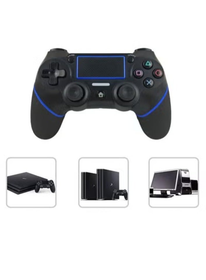 Wireless Gamepad with Motion Feedback,Wireless Controller For PlayStation 4——Blue,Audio, Mini LED Indicator, USB Rechargeable, Anti-Slip Grip