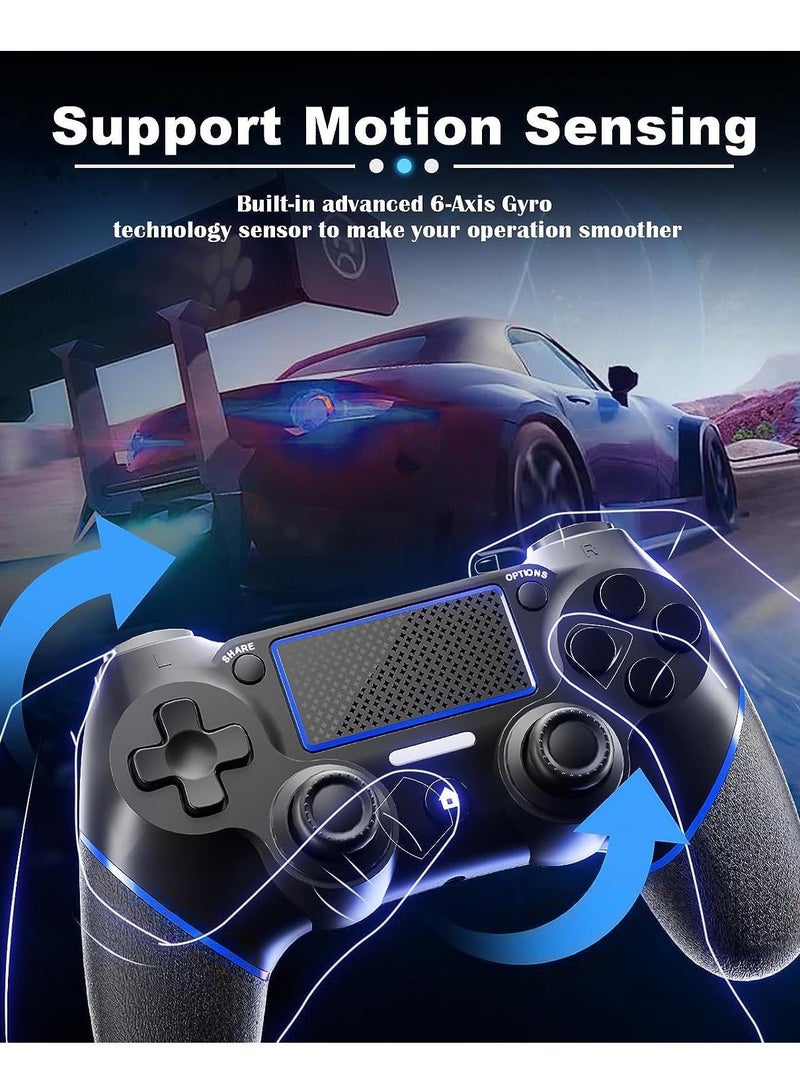 Wireless Gamepad with Motion Feedback,Wireless Controller For PlayStation 4——Blue,Audio, Mini LED Indicator, USB Rechargeable, Anti-Slip Grip - Image 5