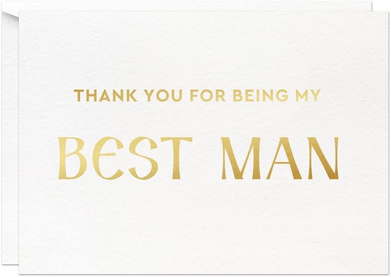 MAGJUCHE Best Man Thank You Card Gold Foil Thank You For Being My Best Man Wedding Card - Image 1