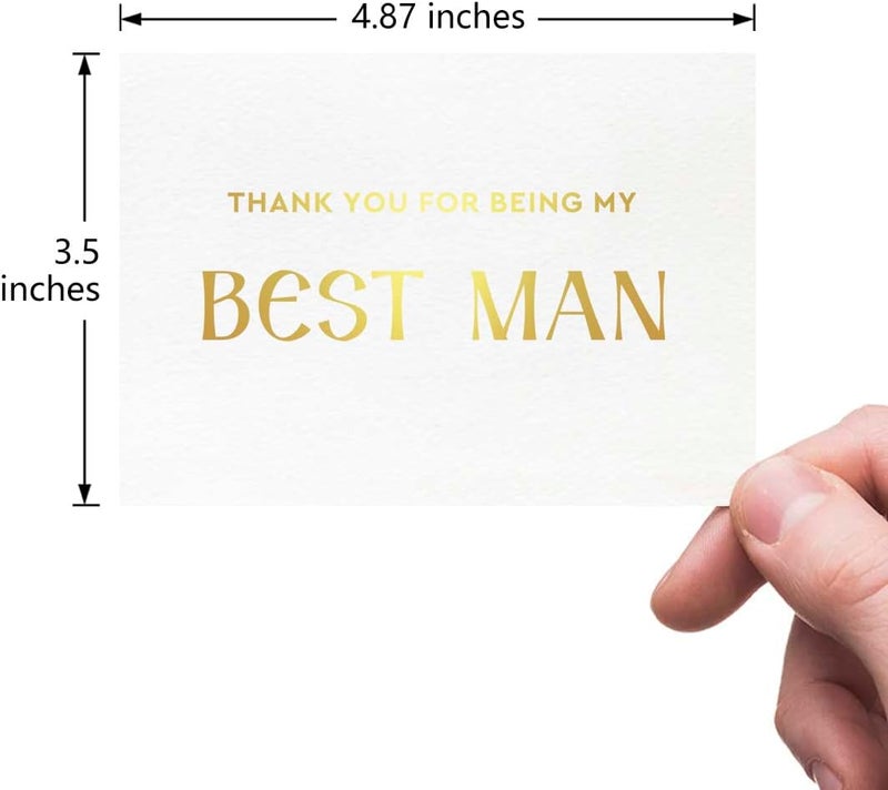 MAGJUCHE Best Man Thank You Card Gold Foil Thank You For Being My Best Man Wedding Card - Image 2
