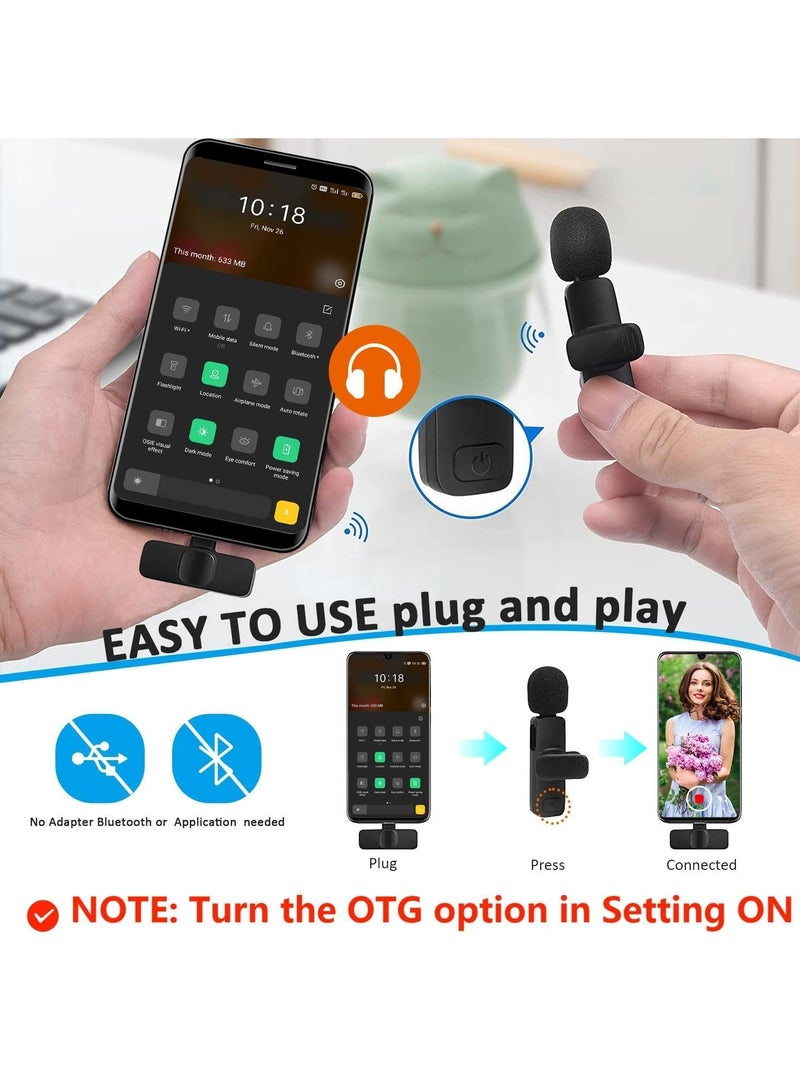 BORTONY Wireless Lavalier Microphone Clip on Microphone for Android Computer Cordless Omnidirectional Condenser Recording Mic with USB C Interface for Interview Video Podcast Vlog YouTube  - Image 4