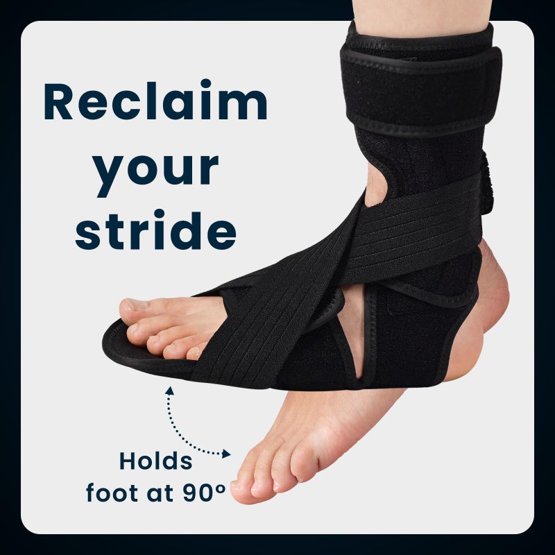 Welnove AFO Foot Drop Brace â€“ Adjustable Lightweight Ankle Support Keeps Foot at 90Â° Dorsiflexion â€“ Relieves Drop Foot, Achilles Tendonitis, Ankle Sprain - Image 2