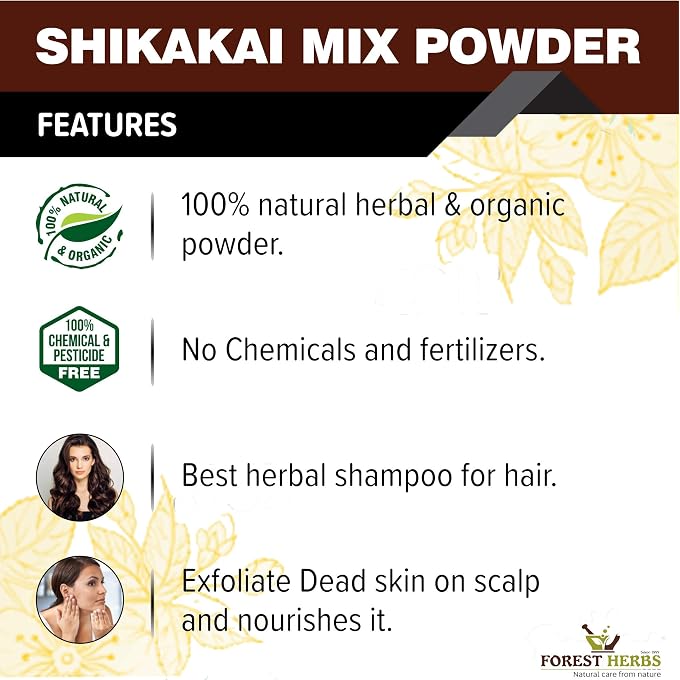 STRBOXONG THE FOREST HERBS Natural care from nature Herbs100% Organic Shikakai Mix Powder With Amla, Reetha, Bhringraj, Hibiscus, Neem For Hair Wash (Dry Shampoo) 100Gms - Image 2