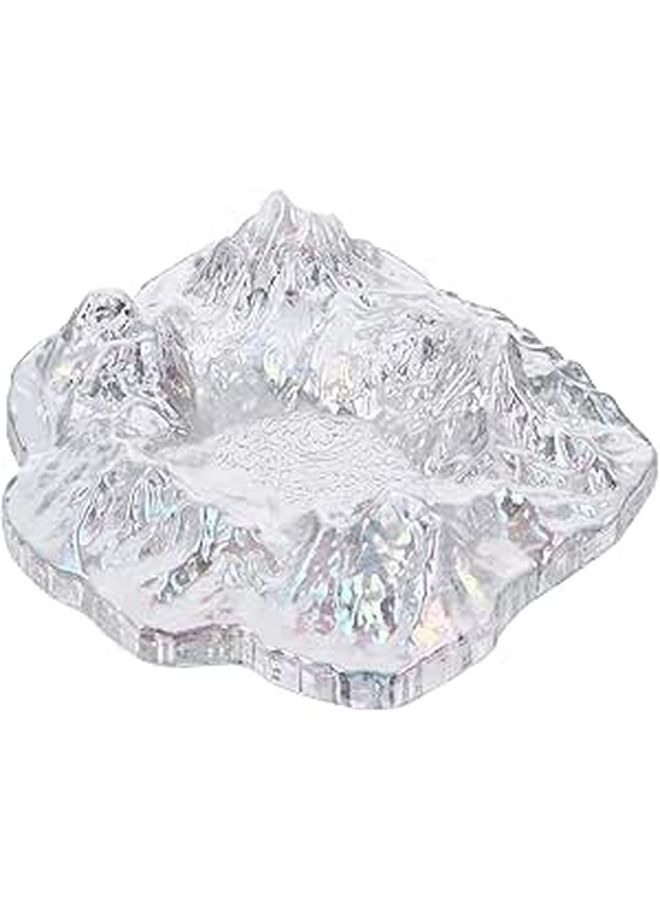 Creative Mountain Shaped Glass Ashtray Colorful Glacier Style Cigarette Butt Container For Home Outdoor Use Decorative Innovative Smoker Accessory - Image 1