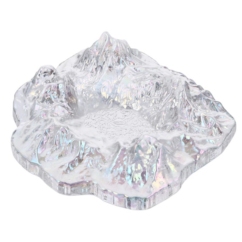 Creative Mountain Shaped Glass Ashtray Colorful Glacier Style Cigarette Butt Container For Home Outdoor Use Decorative Innovative Smoker Accessory - Image 2