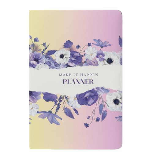 LAURET BLANC 12Months Undated Planner, 12 Monthly Spreads, 52 Weekly Spreads, Habit Tracker, Utility Pages, Paperback (Make It Happen) - Image 1
