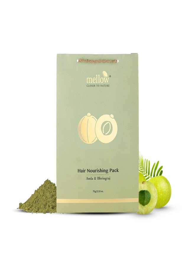 Mellow Herbals Ayurvedic Hair Nourishing Pack (75 GM) for deep Nourishment of Hair | Helps in Preventing Hair Fall and promote Shiny & Healthy Hair | Chemical, Paraben and Sulphate Free - Image 1