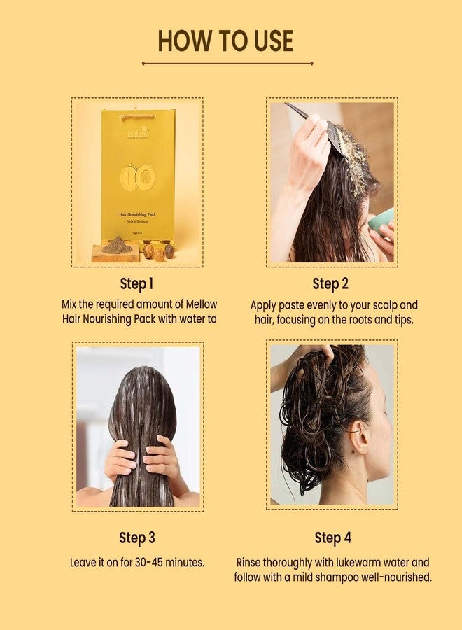 Mellow Herbals Ayurvedic Hair Nourishing Pack (75 GM) for deep Nourishment of Hair | Helps in Preventing Hair Fall and promote Shiny & Healthy Hair | Chemical, Paraben and Sulphate Free - Image 5