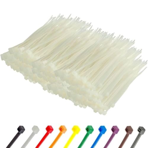 GTSE 10 Inch White/Clear Zip Ties, 1,000 Bulk Pack, 18lb Strength, UV Resistant Small Nylon Cable Ties, Self-Locking 10" Tie Wraps - Image 1