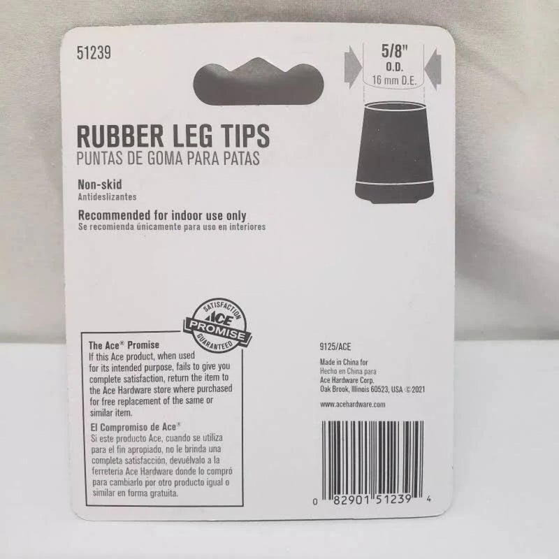 ACE Rubber Leg Tips – 7/8 Inch White Non-Slip Chair Leg Caps (4 Pieces) - Image 2