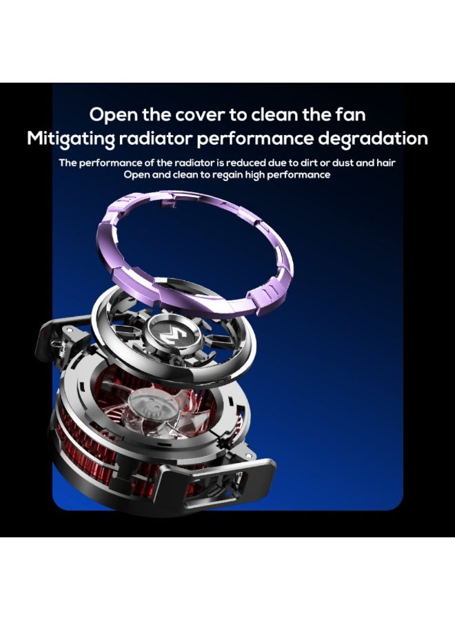 ميمو مبرد الهاتف المغناطيسي سي إكس 08 ai – مروحة تبريد سريعة بقدرة 23 واط  مخصصة للألعاب والبث المباشر والتصوير، توفر تبريداً فائق الهدوء ومتوافقة مع هواتف آيفون من الإصدار الثاني عشر حتى الخامس عشر، وهواتف أندرويد والأجهزة اللوحية. - Image 4