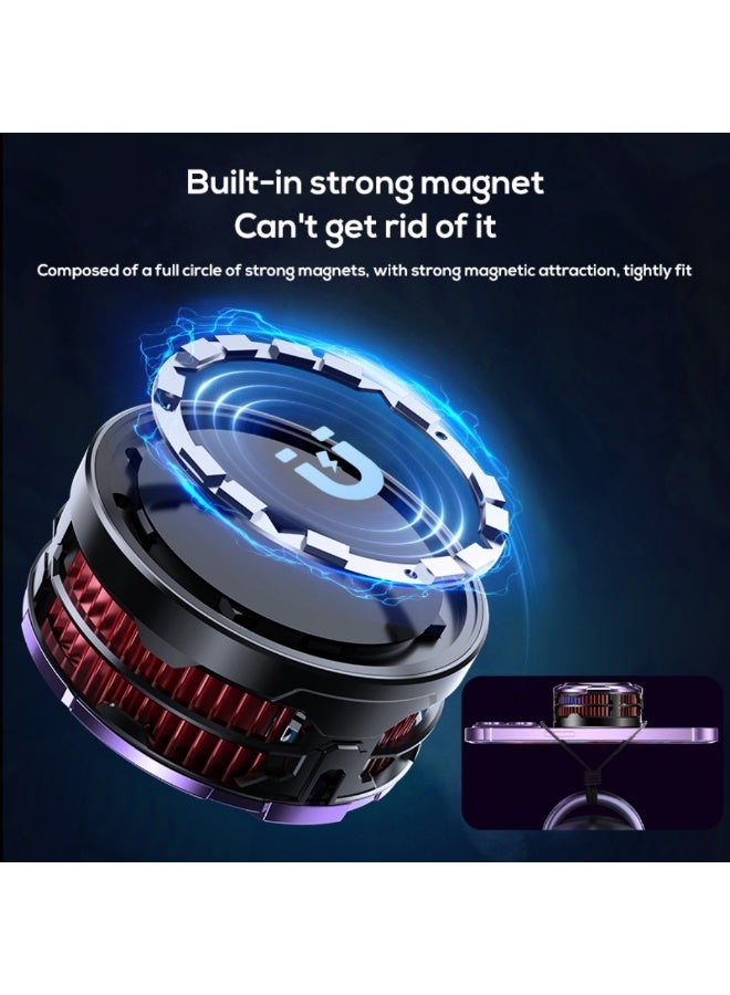 ميمو مبرد الهاتف المغناطيسي سي إكس 08 ai – مروحة تبريد سريعة بقدرة 23 واط  مخصصة للألعاب والبث المباشر والتصوير، توفر تبريداً فائق الهدوء ومتوافقة مع هواتف آيفون من الإصدار الثاني عشر حتى الخامس عشر، وهواتف أندرويد والأجهزة اللوحية. - Image 5