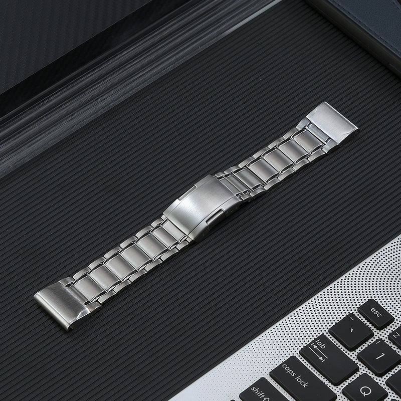 S-TOP For Garmin Forerunner 965/955/945/935 22mm Quick Release Five Bead Titanium Steel Watch Band(Silver) - Image 2