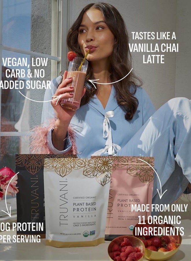 Truvani Vegan Pea Protein Powder | Vanilla Chai | 20g Organic Plant Based Protein | 20 Servings | Keto | Gluten & Dairy Free | Low Carb | No Added Sugar - Image 3