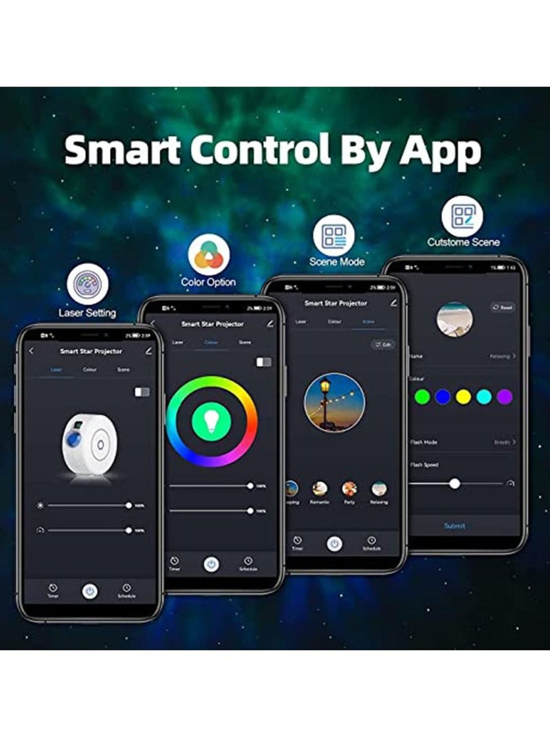 عربست جهاز عرض النجوم الذكي Galaxy Light - جهاز عرض النجوم بالليزر RGB LED للأطفال في غرف النوم وغرفة اللعب والمركز المنزلي، تطبيق ذكي يعمل بنظام WiFi (2.4 جيجا هرتز)  - Image 5