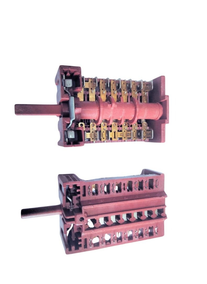 Rotary Selector Switch 7-6 Pin Clock Wise Rotation  16A 250V Heat Resistance Mechanical Rotary Switch for Oven with or Without