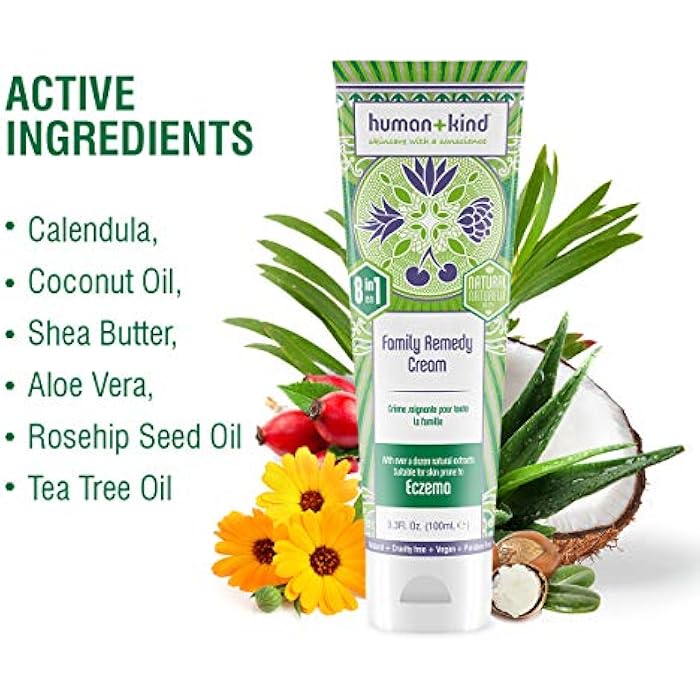 human kind Human + Kind Family Remedy Cream, Multi-Purpose Cream for Eczema, Psoriasis, Dry and Sensitive Skin, Insect Bites, 3.53 Ounce - Image 5