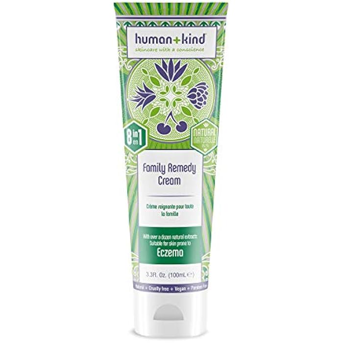 human kind Human + Kind Family Remedy Cream, Multi-Purpose Cream for Eczema, Psoriasis, Dry and Sensitive Skin, Insect Bites, 3.53 Ounce - Image 1