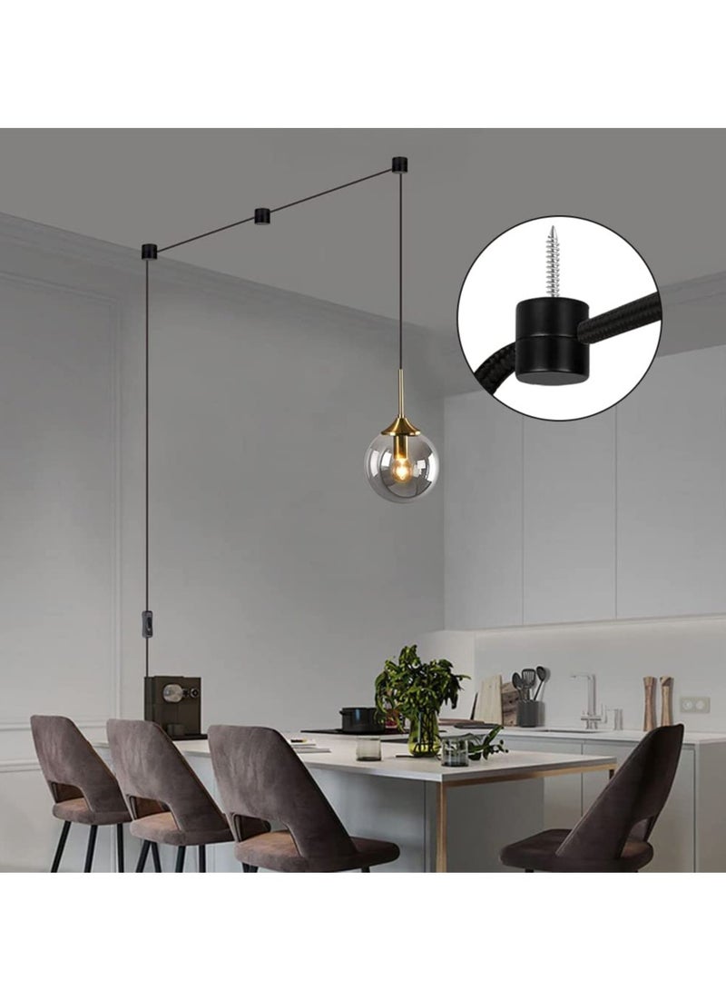 Swag Hook for Chandelier Ceiling Lights Cable, 6 Pack Metal Swag Hooks for Ceiling Hanging Lights, Pendant Light Hook for Ceiling Lamp, Black Ceiling Hooks - Image 4