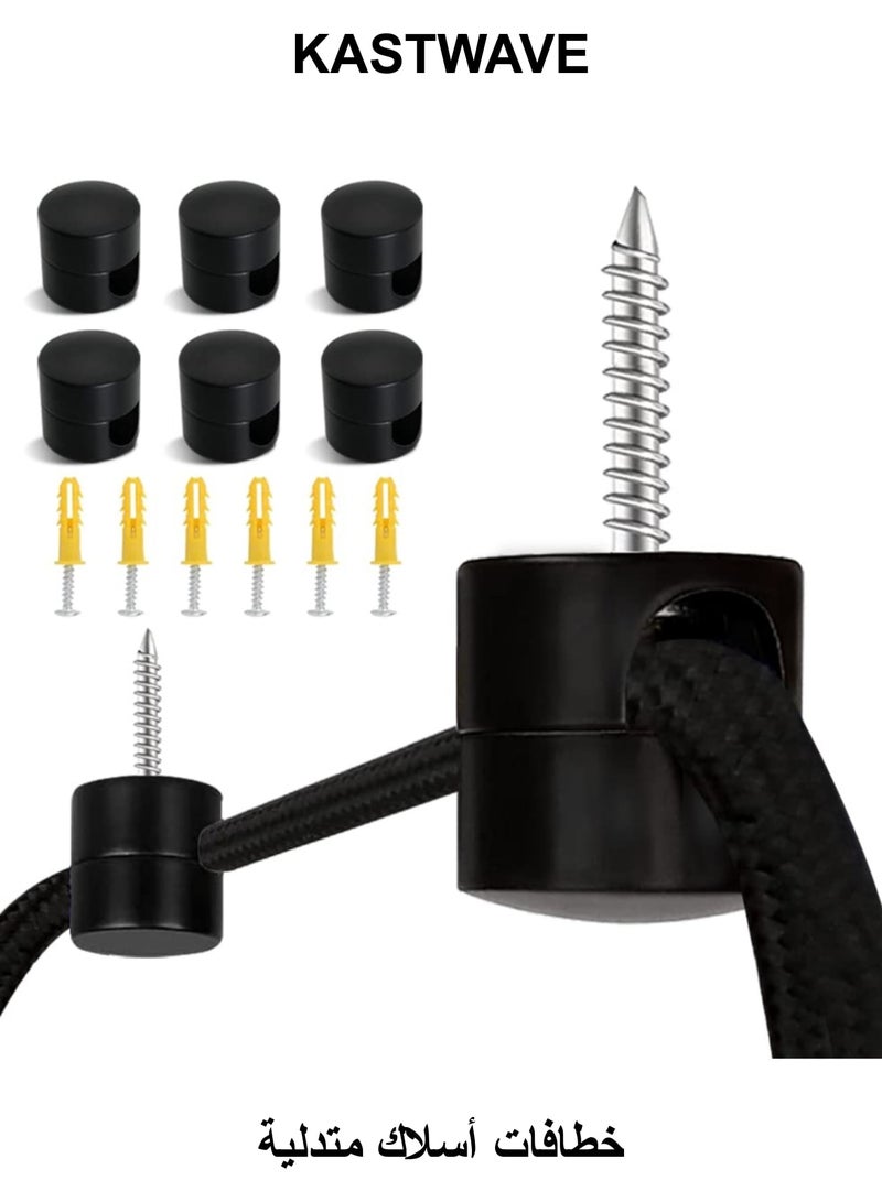 Swag Hook for Chandelier Ceiling Lights Cable, 6 Pack Metal Swag Hooks for Ceiling Hanging Lights, Pendant Light Hook for Ceiling Lamp, Black Ceiling Hooks - Image 1