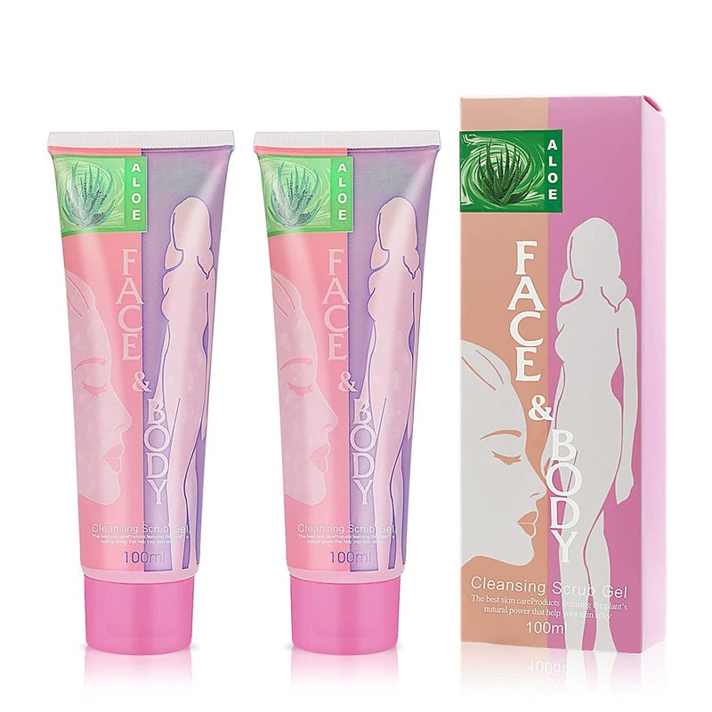 Elecsera Face and Body Cleansing Gel Scrub Pack of 2 100 ml Each Scrub 200 ml