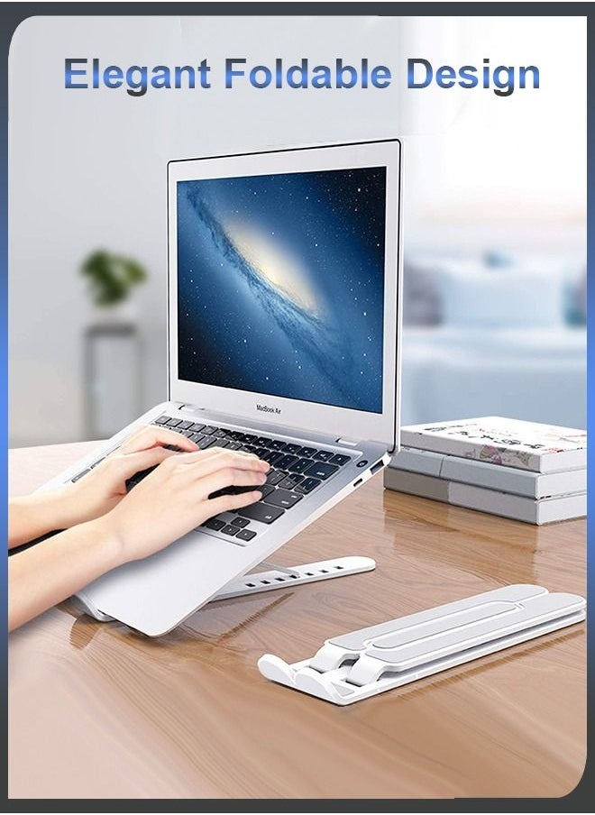 DBLEW - Portable Laptop Riser Stand Foldable Desktop Computer Tablet Mount Holder Plastic Adjustable For MacBook Air Pro iPad Notebook - Image 1