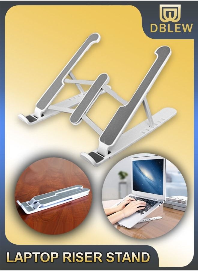 DBLEW - Portable Laptop Riser Stand Foldable Desktop Computer Tablet Mount Holder Plastic Adjustable For MacBook Air Pro iPad Notebook - Image 1