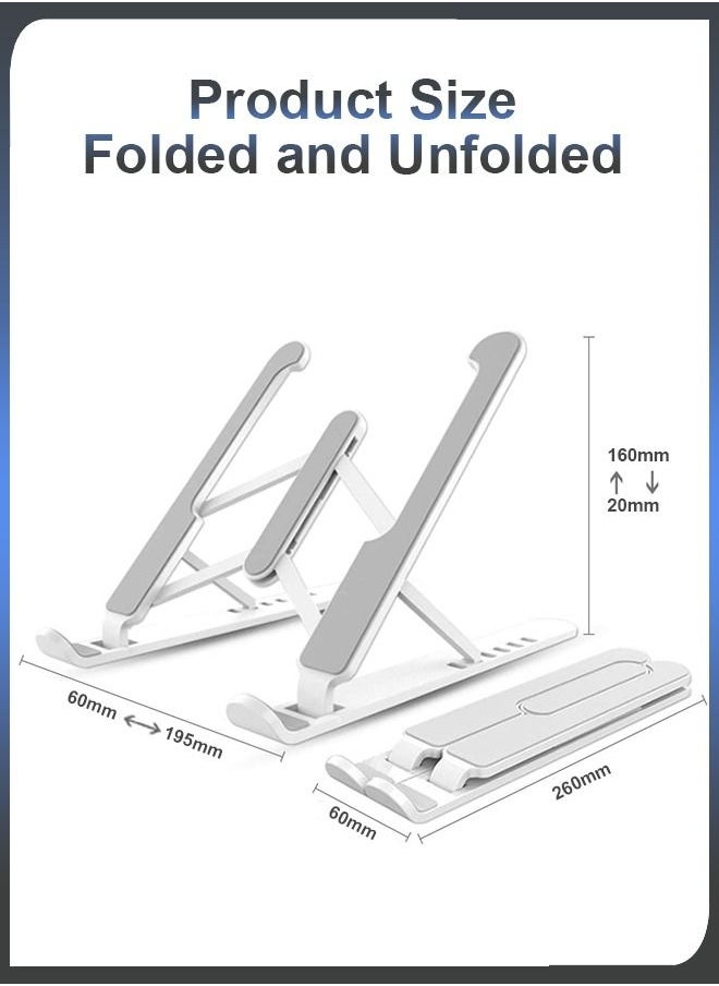 DBLEW - Portable Laptop Riser Stand Foldable Desktop Computer Tablet Mount Holder Plastic Adjustable For MacBook Air Pro iPad Notebook - Image 1