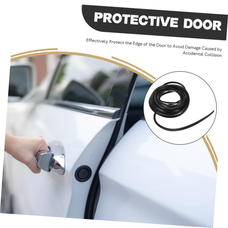 U Shape Rubber Door Strip Protector Black Easy Installation Anti Collision Vehicle Safety Decor - Image 5