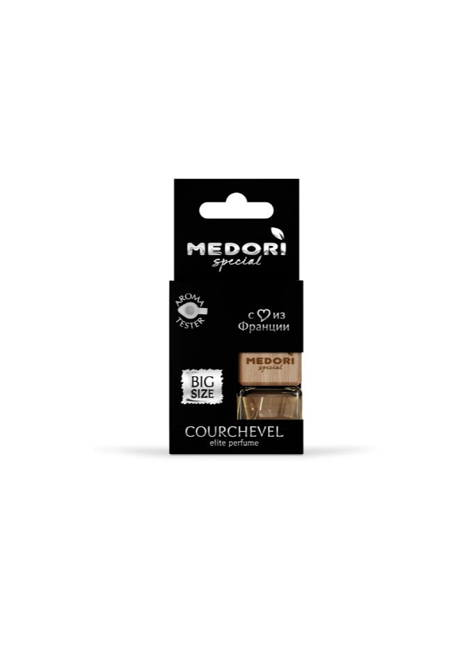 MEDORI - Liquid Hanging Car Air Freshener in a Cardboard Package with a Fragrance With luxurious enchanting Aroma scent tester Courchevel analogous to La vie es belle .Fragrance is made in France 6 ml - Image 1