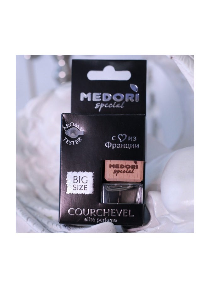 MEDORI - Liquid Hanging Car Air Freshener in a Cardboard Package with a Fragrance With luxurious enchanting Aroma scent tester Courchevel analogous to La vie es belle .Fragrance is made in France 6 ml - Image 1