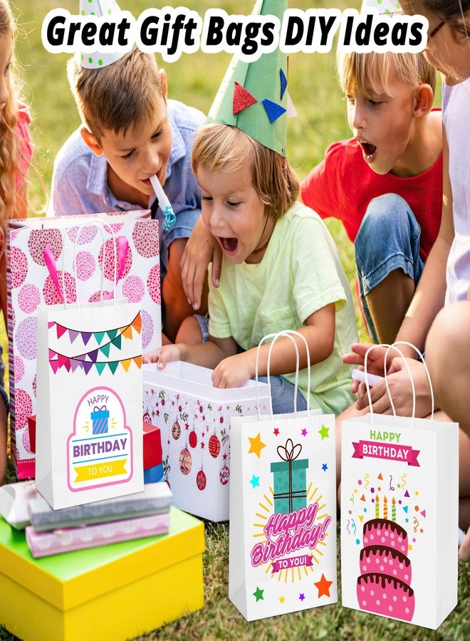HavrePac 100 Pack 5.9x3.15x8.26 inch Small White Gift Bags, Kraft Bags with Handles Bulk for Birthday Party Favors,Gift Paper Bags,Retail Shopping Business Goody Craft Gift Bags - Image 5
