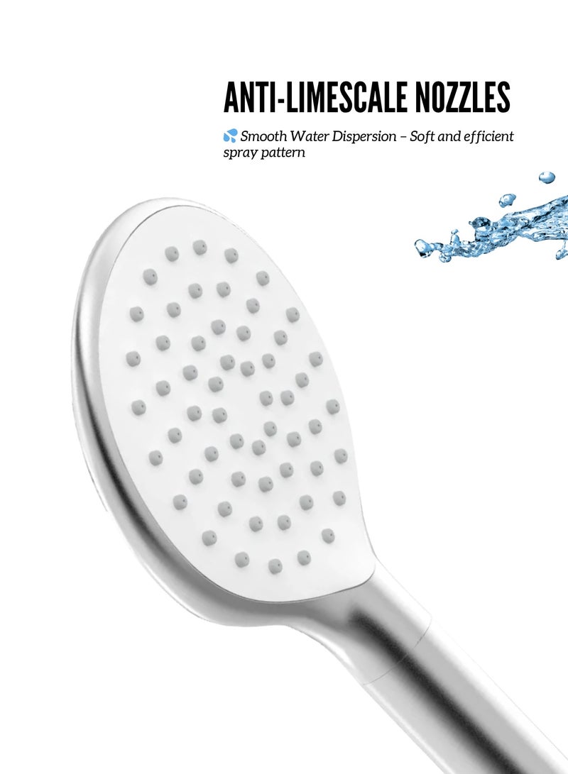 MAAT Hand Shower Set | Deluxe Silver Grey | Premium Turkish Shower Head | Stylish & Durable | Efficient Water Flow - Image 2