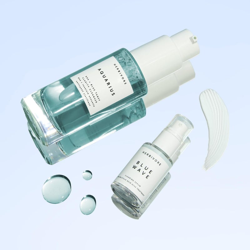 HERBIVORE Blue Besties Duo â€“ 2-Step Treatment for Acne-Prone Skin, Aquarius Cleanser (50 mL) & Blue Wave Serum (10 mL), Plant-Based, Vegan, Cruelty-Free - Image 3