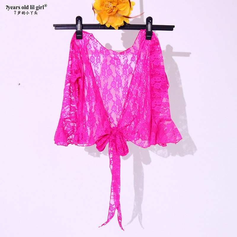 Dance Wear Brand Design Lace Flora Cardigan Bell Sleeve Short Top Factory Wholesale Euu14 - Image 5