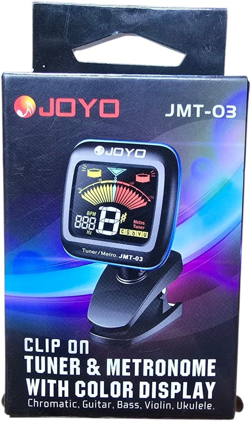 JOYO JMT-03 Clip-on Tuner and Metronome with Color Display for Guitar, Bass, Violin, Ukulele - Image 1