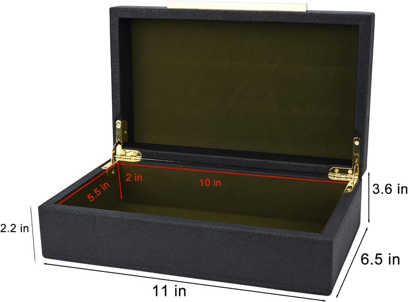 XIGEXIGE Small Black Shagreen box Faux Leather Decorative Box,Keepsake And Memory Storage Decorative Boxes with Lids for Modern Home Decor Jewelry Box Organizer - Image 4