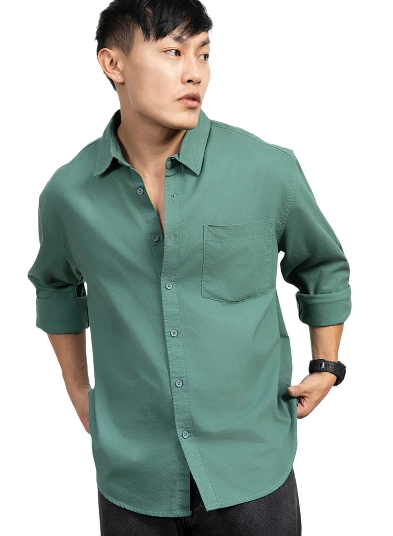 Hubberholme Dark Green Shirt For Men