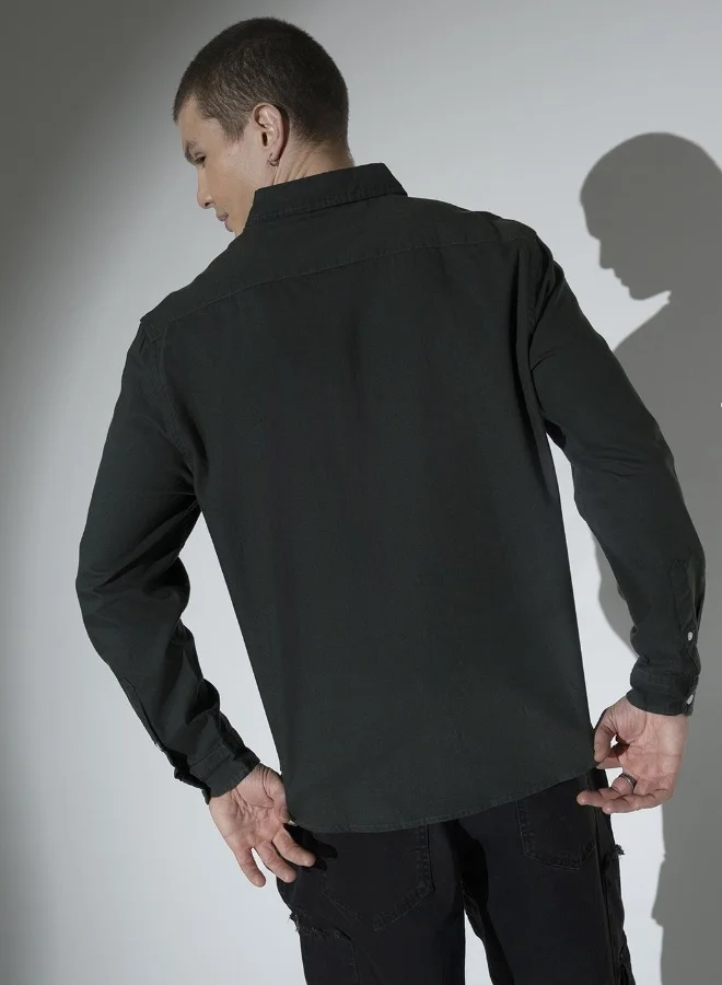 Hubberholme Dark Green Shirt For Men