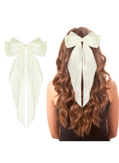WLLHYF WLLHYF Big Bow Barrettes Long Tail French Ribbon Hair Pins Soft Silky Satin Hair Clip Metal Bowknot Clips 90s Accessories for Party Women Girl 