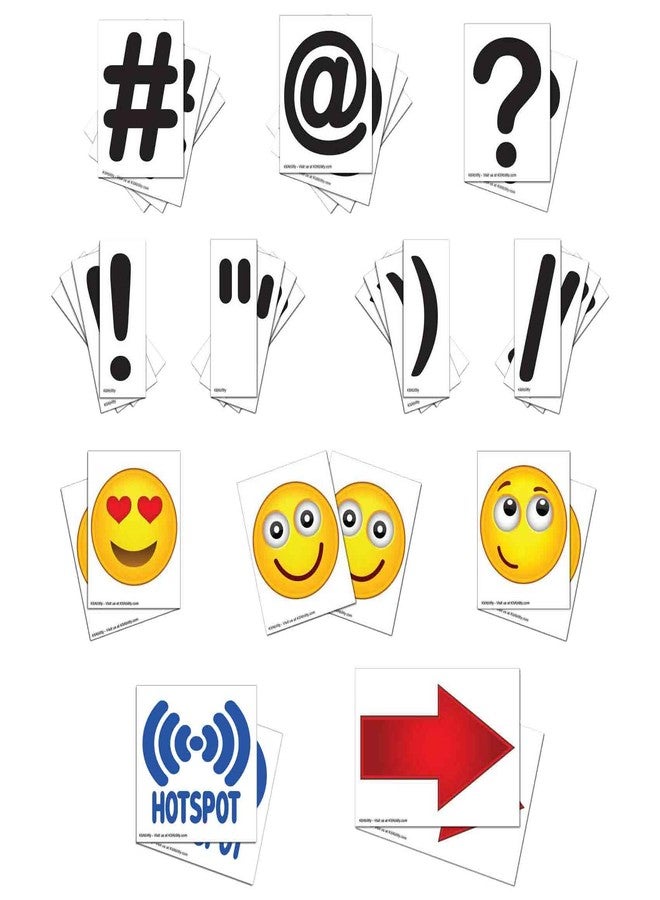 KitAbility Get Social 4 Inch Set for White Message Board Sidewalk Signs, Includes Emoji, Symbols, Additional Punctuation, and Arrows - Image 1