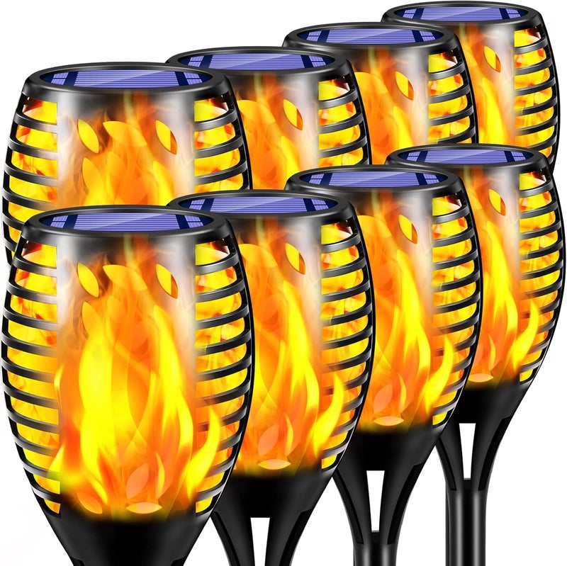 TomCare 8 Pack Outdoor Solar Lights Flickering Flames Torch Decorative Garden Lights - Image 1