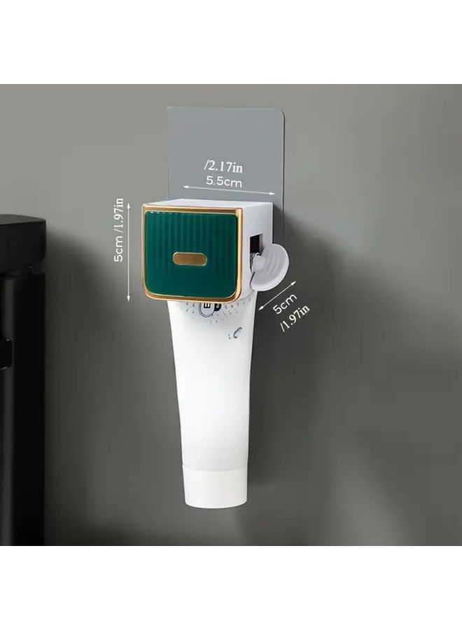 Green Manual Wall Mounted Toothpaste Dispenser Plastic Tube Squeezer No Power Required - Image 2