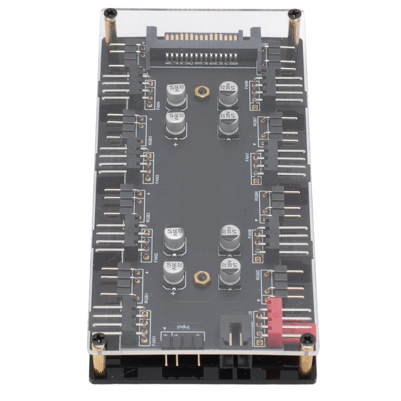 Republic Of Gamers ARGB PWM 2 in 1 8 Way Hub - 8 Port 5V 3Pin ARGB Lighting Sync with 8 Channel 12V 4Pin PWM Fan Controller for PC Computer Chassis - Image 3