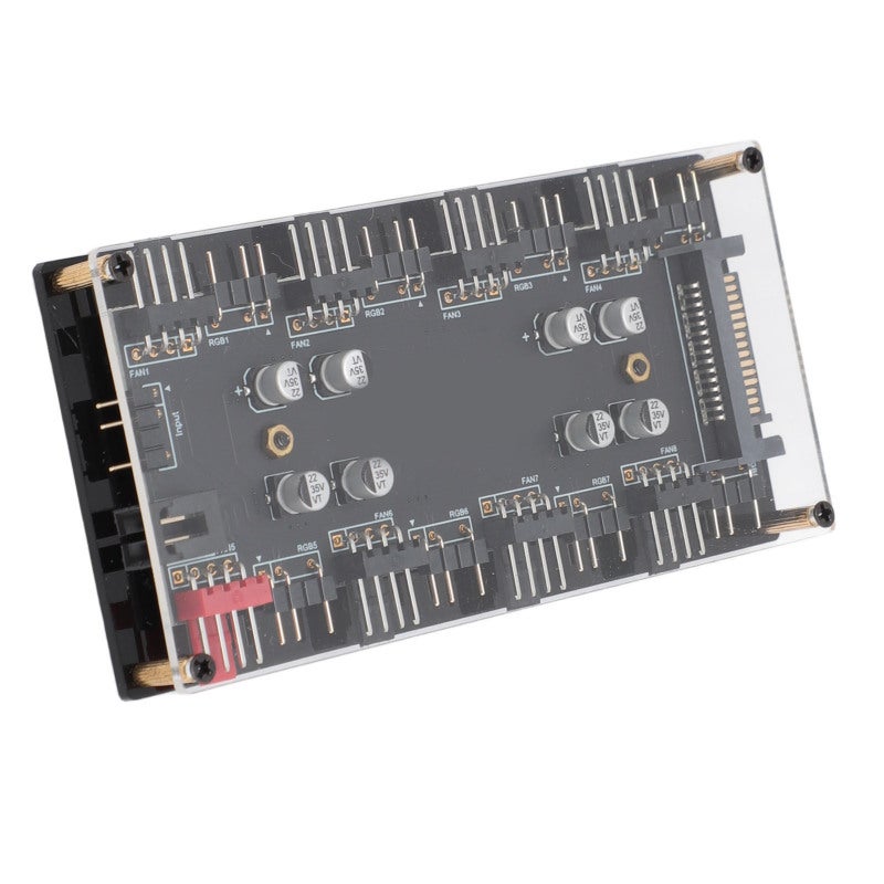 Republic Of Gamers ARGB PWM 2 in 1 8 Way Hub - 8 Port 5V 3Pin ARGB Lighting Sync with 8 Channel 12V 4Pin PWM Fan Controller for PC Computer Chassis - Image 2