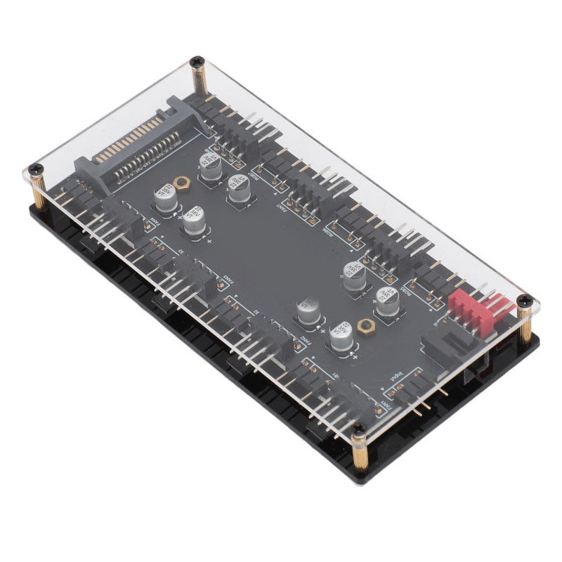 Republic Of Gamers ARGB PWM 2 in 1 8 Way Hub - 8 Port 5V 3Pin ARGB Lighting Sync with 8 Channel 12V 4Pin PWM Fan Controller for PC Computer Chassis - Image 4